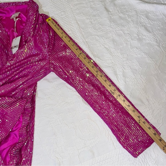 NEW Show Me Your Mumu Dance Blazer Disco Pink Sequins Size Medium - Picture 11 of 14